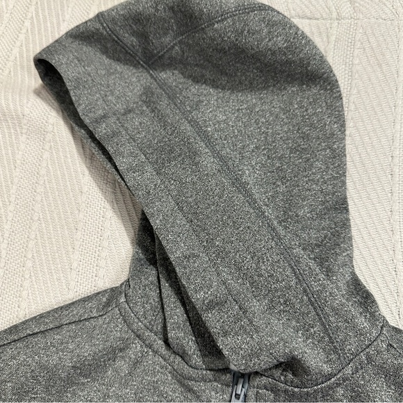 Nike Dri-Fit zip up hoodie, girls size small, gray/pink, pockets, spring, layer - Picture 8 of 12